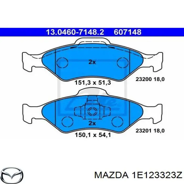 1E123323Z Mazda pastillas de freno delanteras