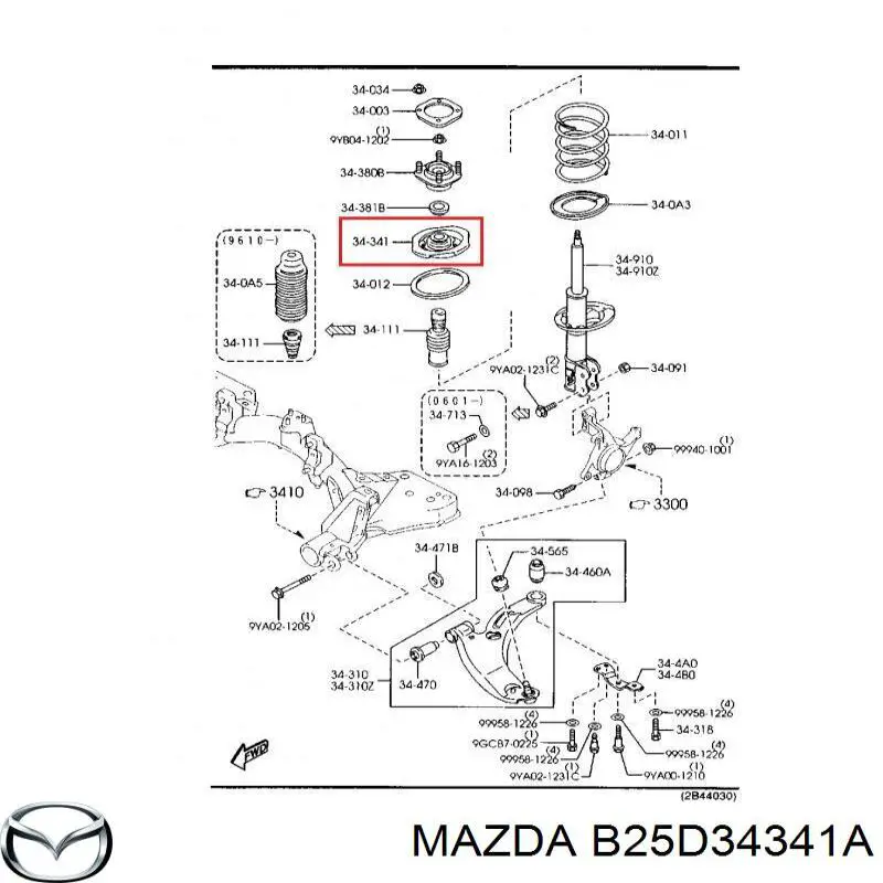  Copa De Soporte De Resorte Superior para Mazda Premacy CP