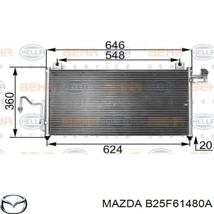 B25F61480A Mazda condensador aire acondicionado