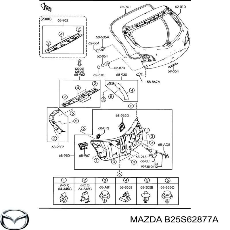  Tope de búfer puerta de maletero para Mazda CX-7 ER