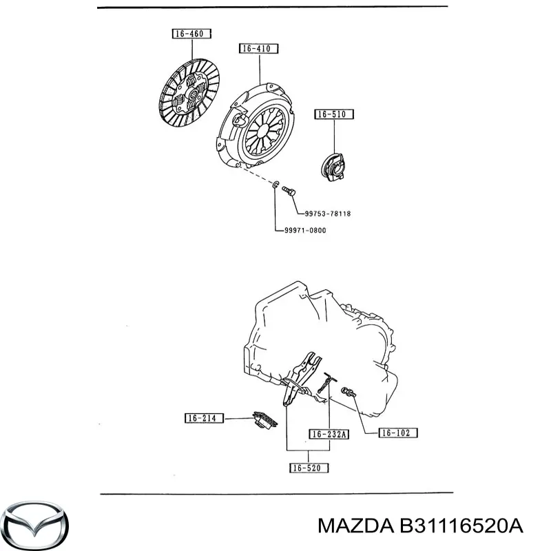  Horquilla de desembrague, embrague para Mazda 323 BA