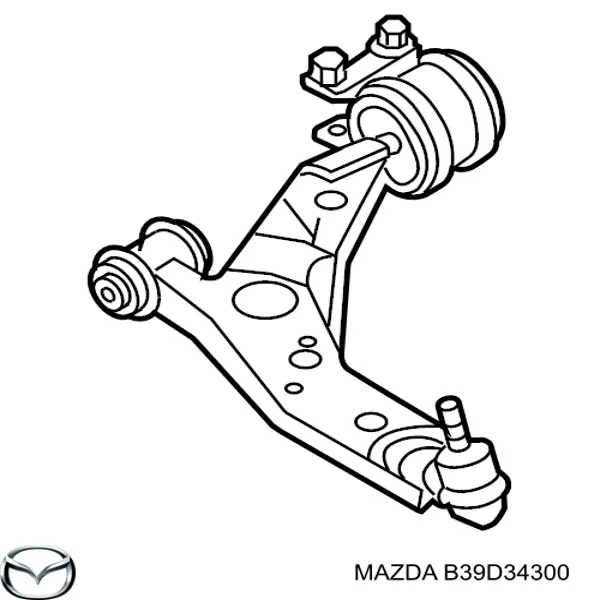 B39D34300 Mazda barra oscilante, suspensión de ruedas delantera, inferior derecha