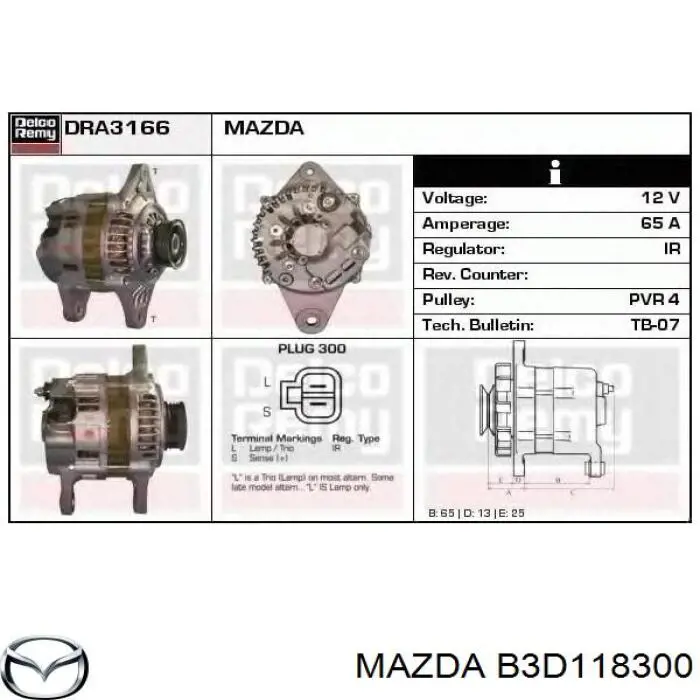  Alternador para Mazda 121 2 