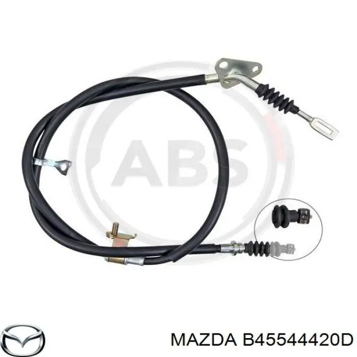 B45544420D Mazda cable de freno de mano trasero izquierdo