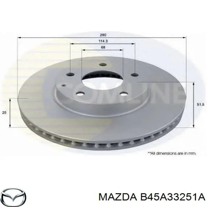 B45A33251A Mazda freno de disco delantero