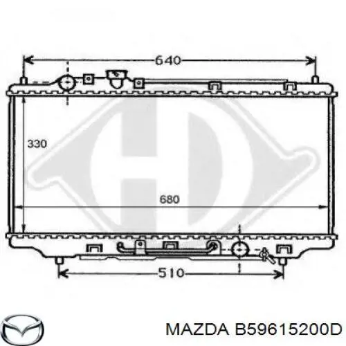 B59615200D Mazda radiador refrigeración del motor