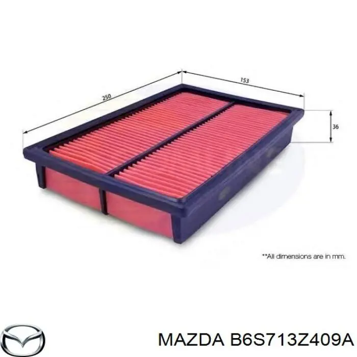 B6S713Z409A Mazda filtro de aire