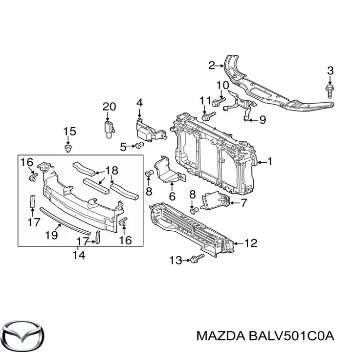  Deflector de aire, radiador para Mazda 3 BM, BN