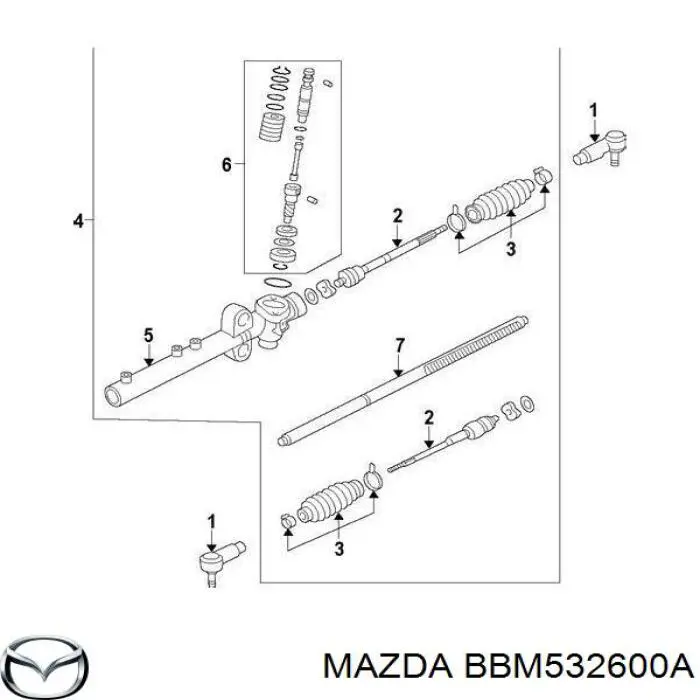 BBM532600A Mazda bomba hidráulica de dirección