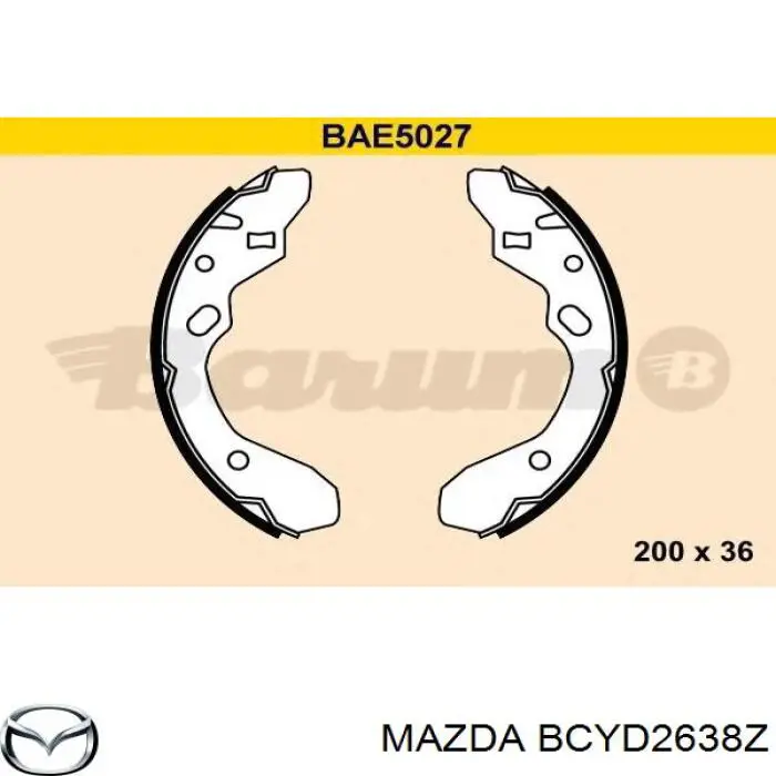 BCYD2638Z Mazda zapatas de frenos de tambor traseras