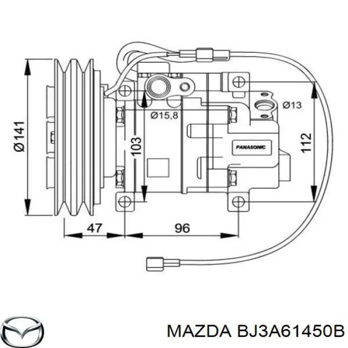 BJ3A61450B Mazda compresor de aire acondicionado