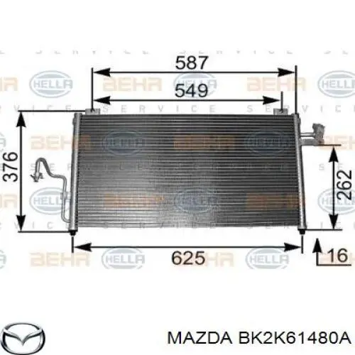 BK2K61480A Mazda condensador aire acondicionado