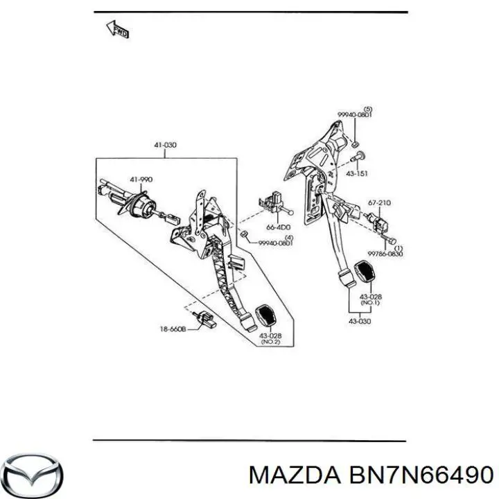 BN7N66490 Mazda interruptor luz de freno