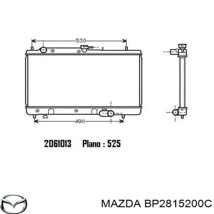 BP2815200C Mazda radiador refrigeración del motor