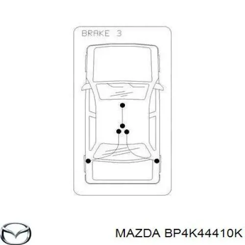 BP4K44410K Mazda cable de freno de mano trasero derecho