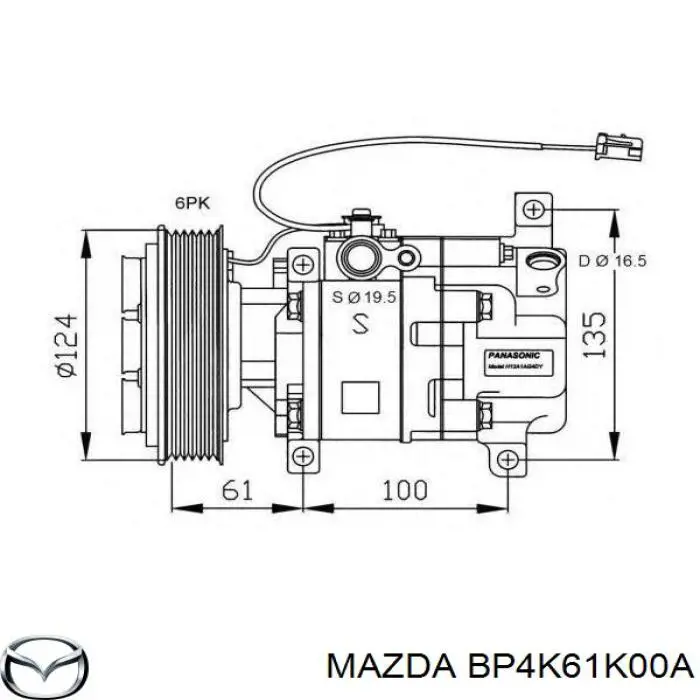 BP4K61K00A Mazda compresor de aire acondicionado