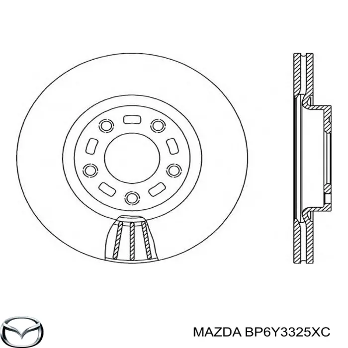 BP6Y3325XC Mazda freno de disco delantero