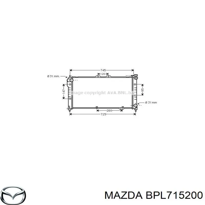 BPL715200 Mazda radiador refrigeración del motor