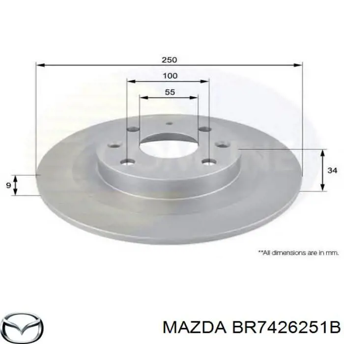 BR7426251B Mazda disco de freno trasero