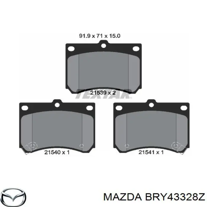 BRY43328Z Mazda pastillas de freno delanteras