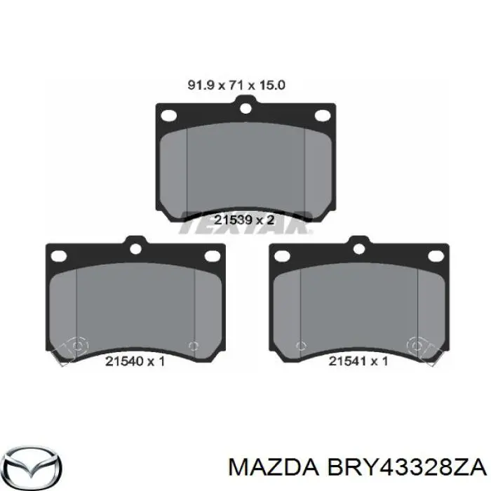 BRY43328ZA Mazda pastillas de freno delanteras