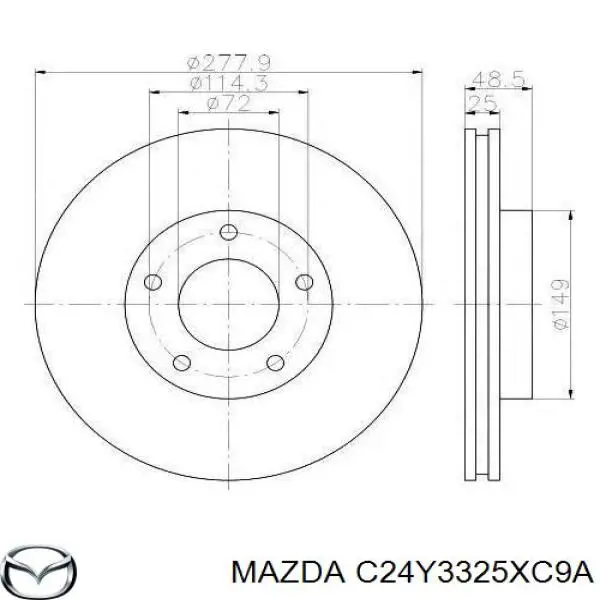 C24Y3325XC9A Mazda freno de disco delantero