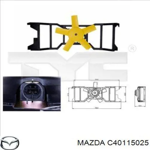  Ventilador (rodete +motor) refrigeración del motor con electromotor completo para Mazda 2 DY