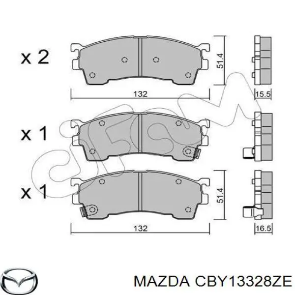 CBY13328ZE Mazda pastillas de freno delanteras