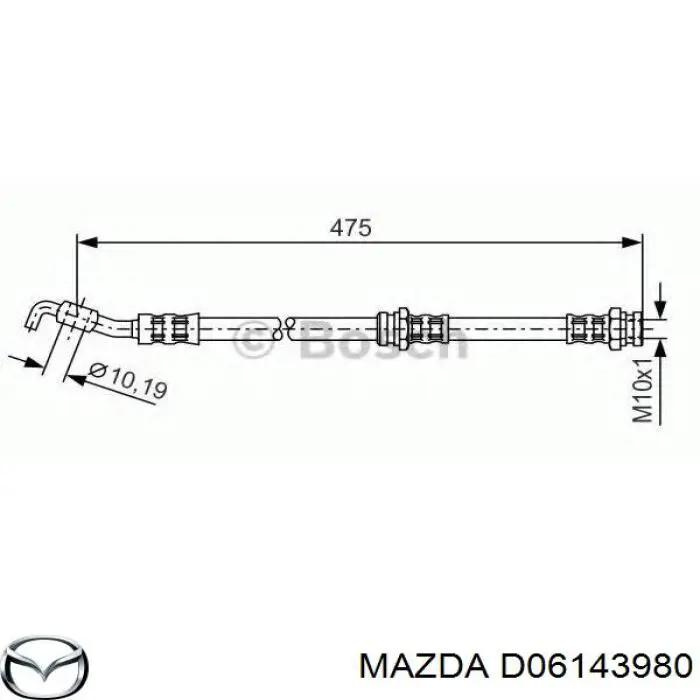  Latiguillo de freno delantero para Mazda 121 2 