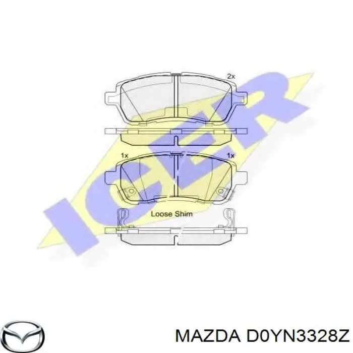 D0YN3328Z Mazda pastillas de freno delanteras