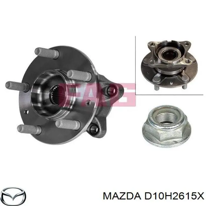 D10H2615X Mazda cubo de rueda trasero