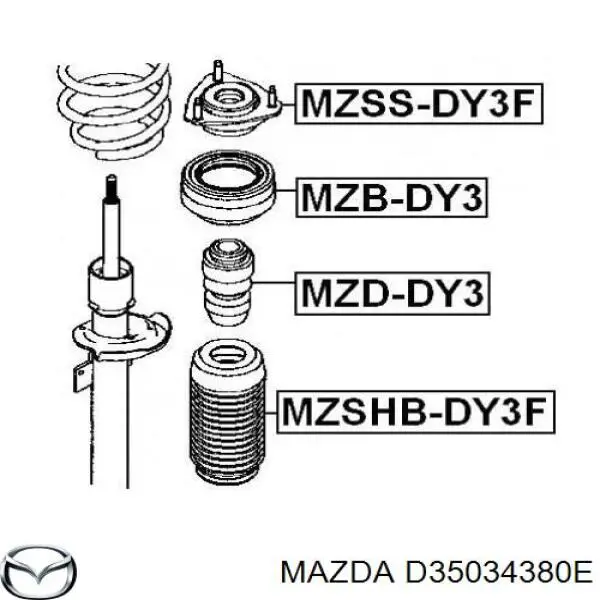 D35034380E Mazda soporte amortiguador delantero