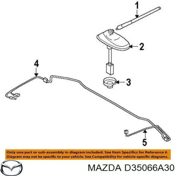 D35066A30 Mazda barra de antena