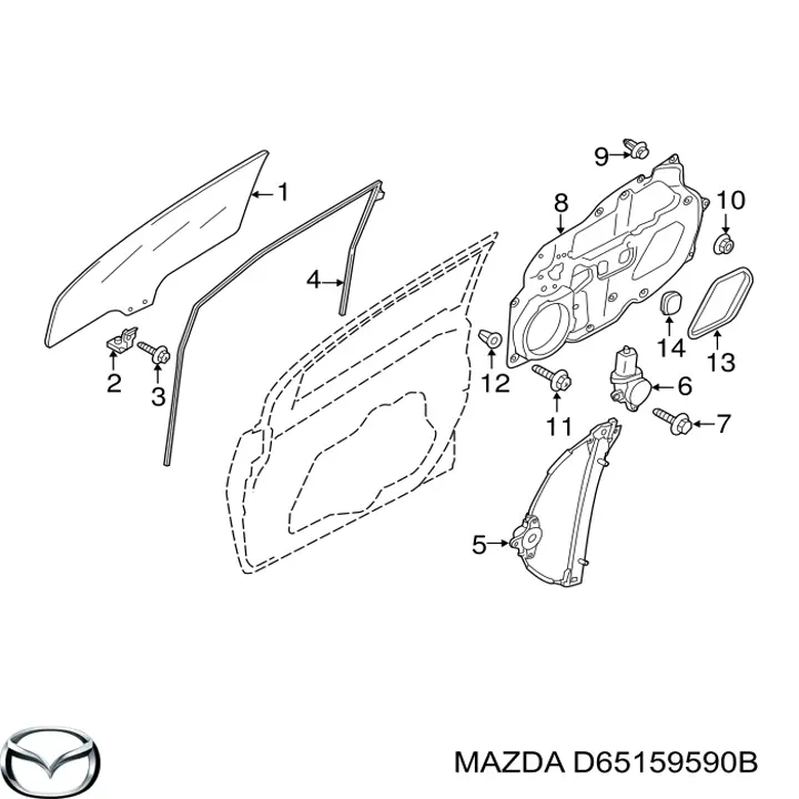  Mecanismo de elevalunas, puerta trasera derecha para Mazda 2 DE