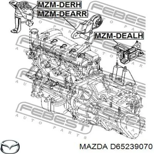  Soporte motor izquierdo para Mazda 2 DE