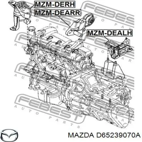 D65239070A Mazda soporte motor izquierdo