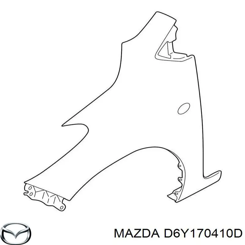 D6Y170410D Mazda guardabarros trasero derecho