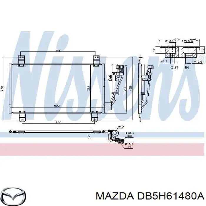 DB5H61480A Mazda condensador aire acondicionado