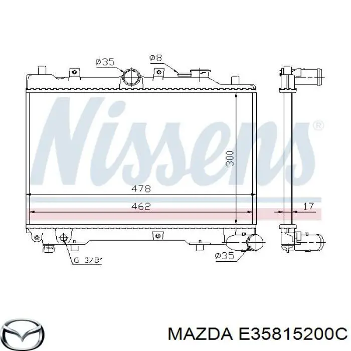 E35815200C Mazda radiador refrigeración del motor