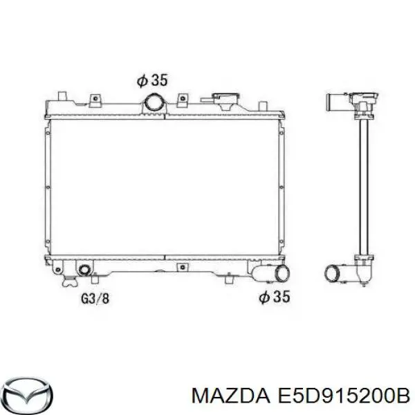 E5D915200B Mazda radiador refrigeración del motor