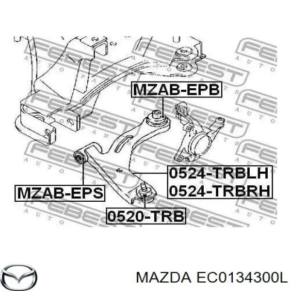 EC0134300L Mazda barra oscilante, suspensión de ruedas delantera, inferior derecha