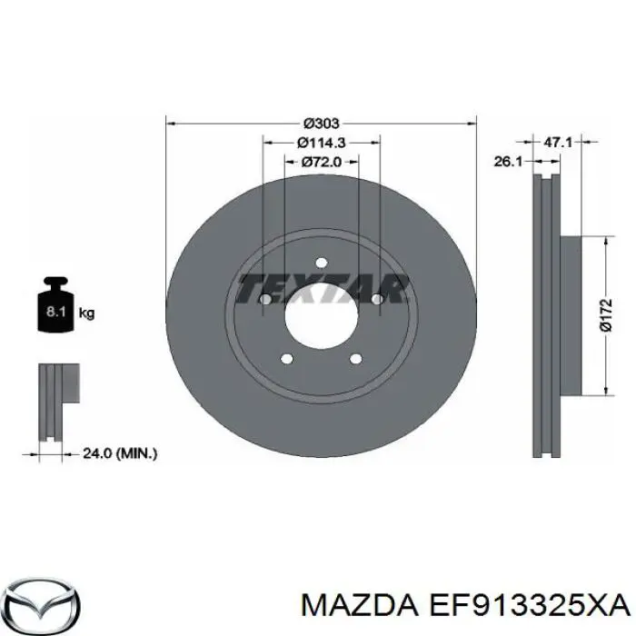 EF913325XA Mazda freno de disco delantero