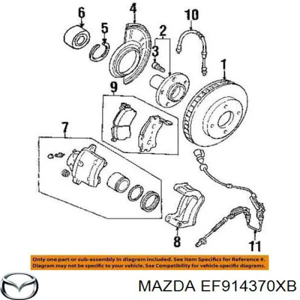  Sensor ABS delantero derecho para Mazda Tribute EP