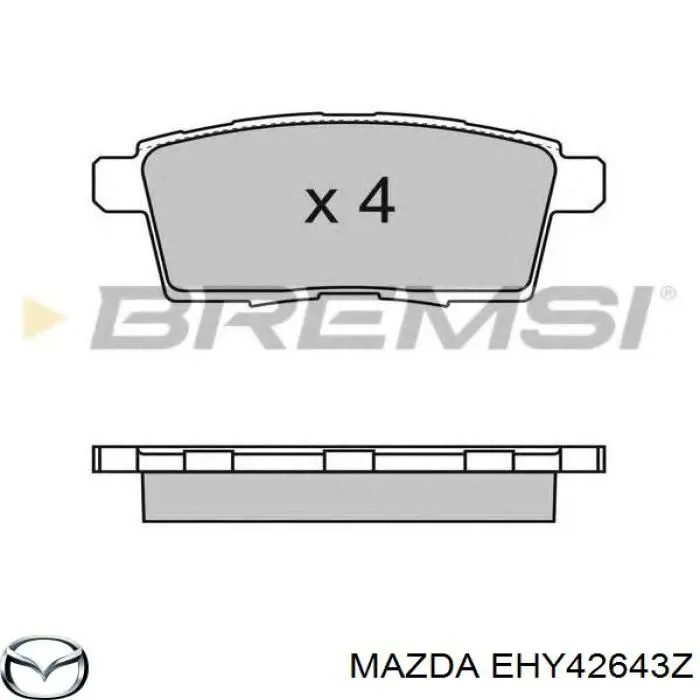 EHY42643Z Mazda pastillas de freno traseras