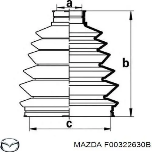 F00322630B Mazda fuelle, árbol de transmisión delantero exterior