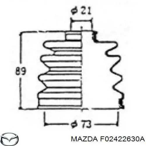 F02422630A Mazda fuelle, árbol de transmisión delantero interior derecho