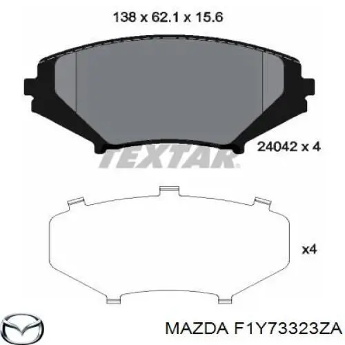 F1Y73323ZA Mazda pastillas de freno delanteras