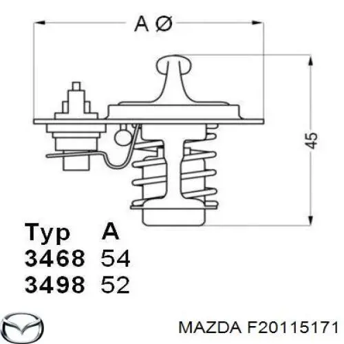 F20115171 Mazda termostato, refrigerante