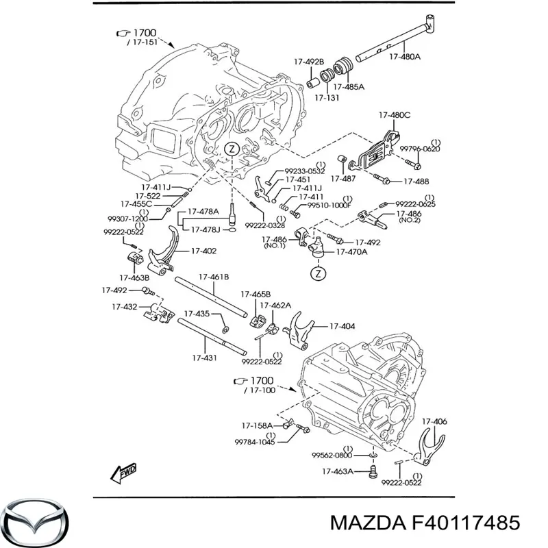  Fuelle palanca selectora Cambio De Marcha para Mazda Premacy CP