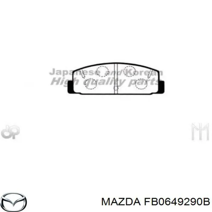 FB0649290B Mazda pastillas de freno traseras